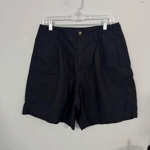 Vintage Separate Issue Dark Navy Blue High Waisted Mom Shorts Size 15 / 16
